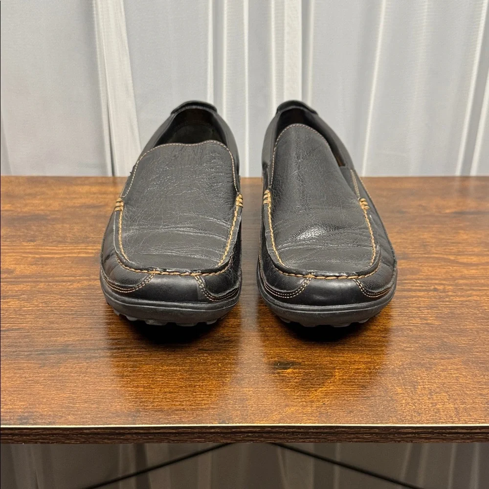 Cole Haan Mens Black Leather Slip On Loafers Comfort‎ Casual Driving Shoes